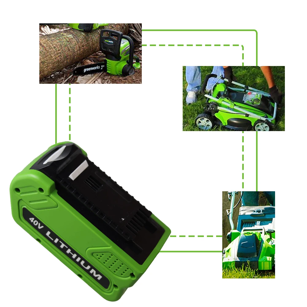 

40V Li-ion Rechargeable Battery 6000mAh for GreenWorks 29462 29472 29282 G-MAX GMAX Lawn Mower Power Tool Battery