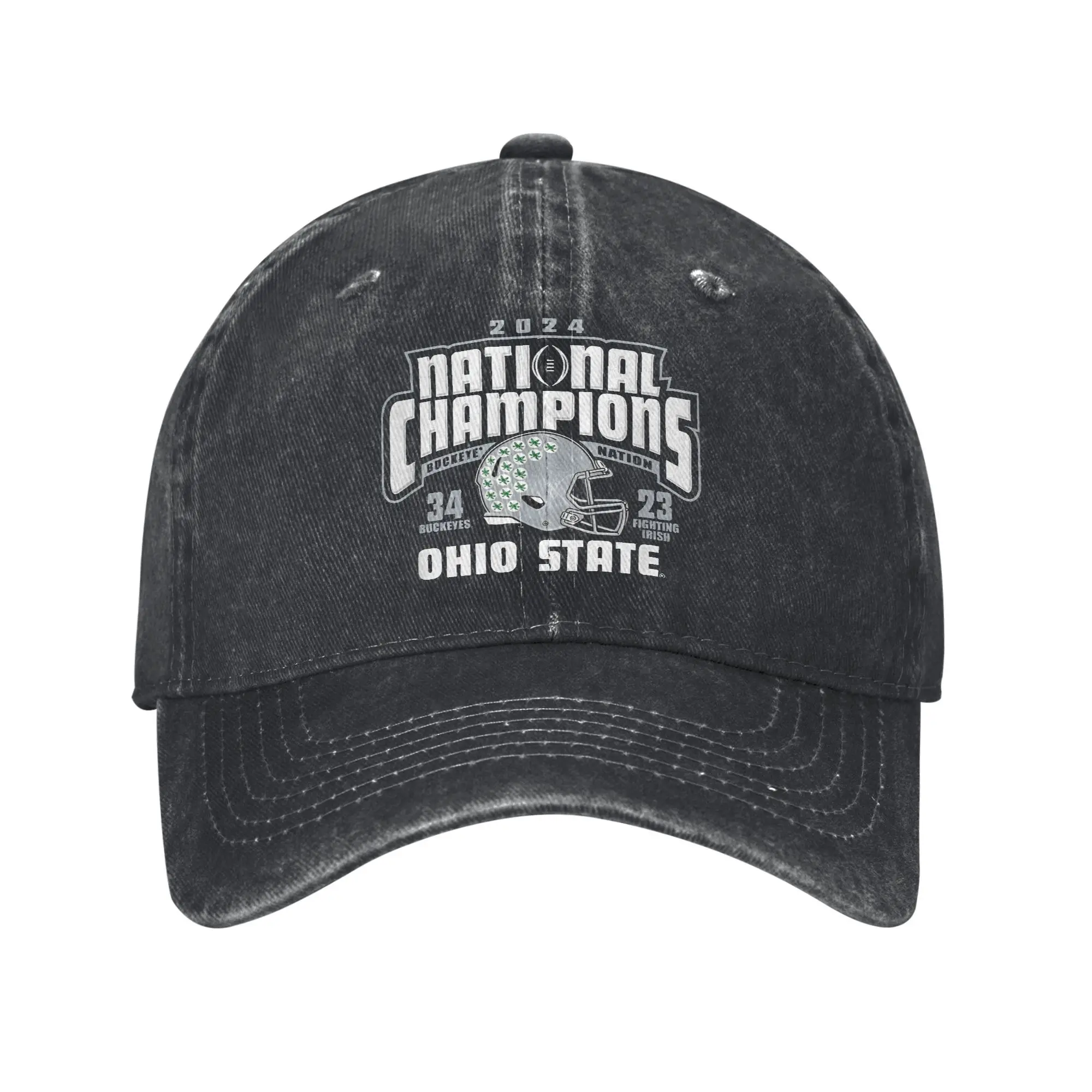 Ohio State Buckeyes National Champs 2024 Score Baseball Caps Distressed Cotton Snapback Unisex Outdoor Workouts Adjustable Hats