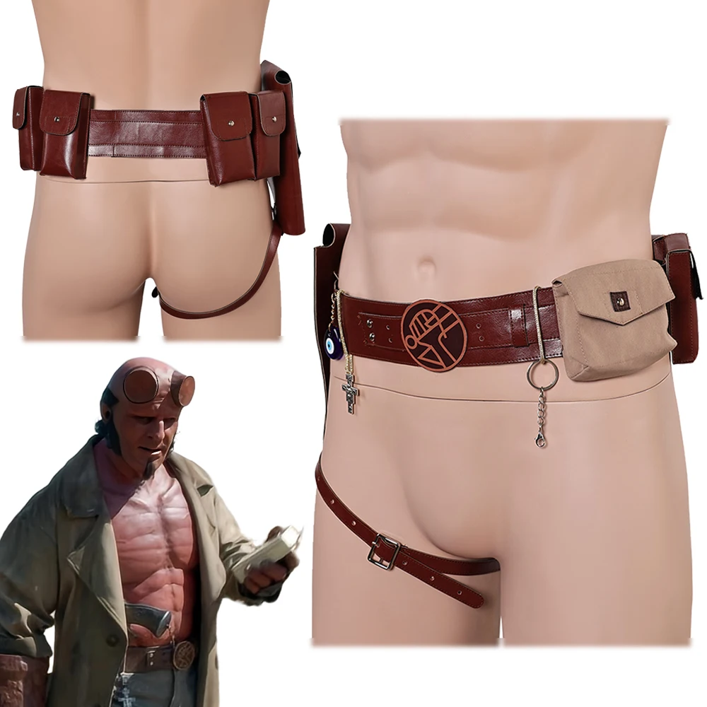 

Fantasia Hellboy Holster Waist Belt 2024 Movie Crooked Man Cosplay Disfraz Costume Accessories Men Halloween Carnival Party Prop