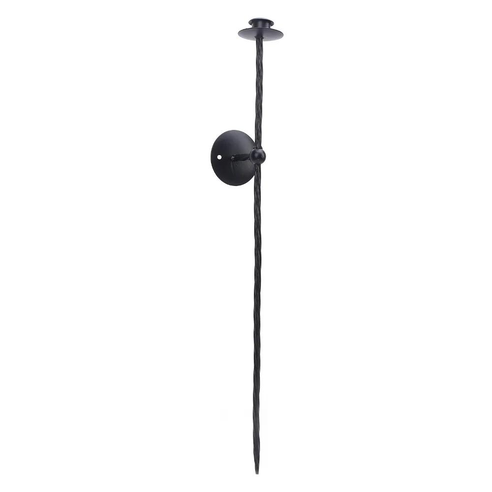 2pcs Black Wall Mount Candle Holder Iron Spiral Design Metal Candlestick Holder 23.6 Inch Twisted Candle Sconce For Bedroom