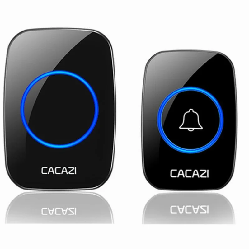 Home Wireless Doorbell AC 110-240V Smart LED Light Calling Bell Ring 300M Remote Battery Button 60 Chimes 5 Volume EU Plug A10