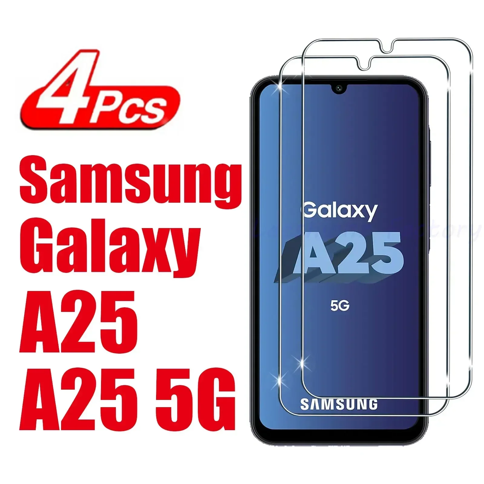 

Закаленное стекло 10D для Samsung Galaxy A25 A25, 2/4 шт., зеркальная защитная стеклянная пленка для экрана