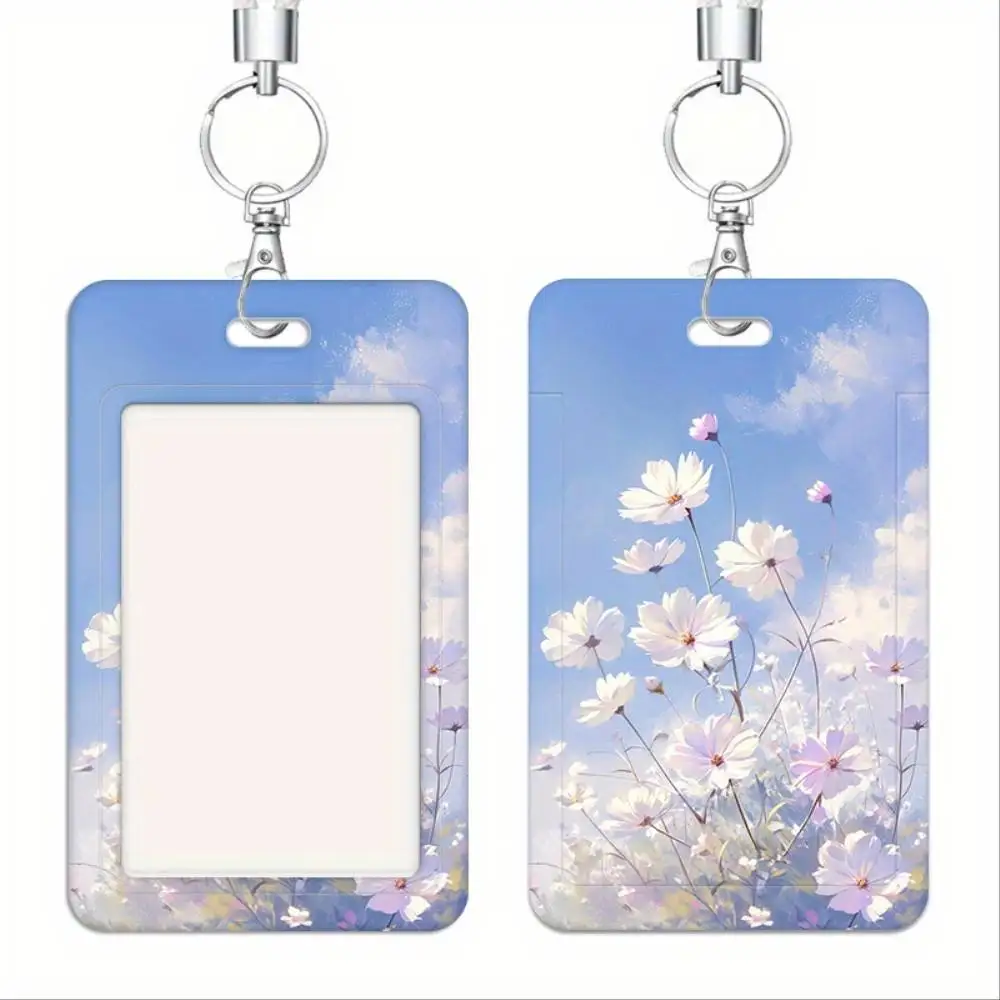 Cosmic Daisies ID Card Holder Plastic Multi Card Protector Clear Window For Doctor Nurse Student Work Permit Credit Card