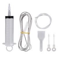 5Pcs Clean Brush Kit For Refrigerator Drain Wash Brush Suction Syringe 1.5/1M Hose Fridge Drain Hole Cleaner Stick Dredge Tool