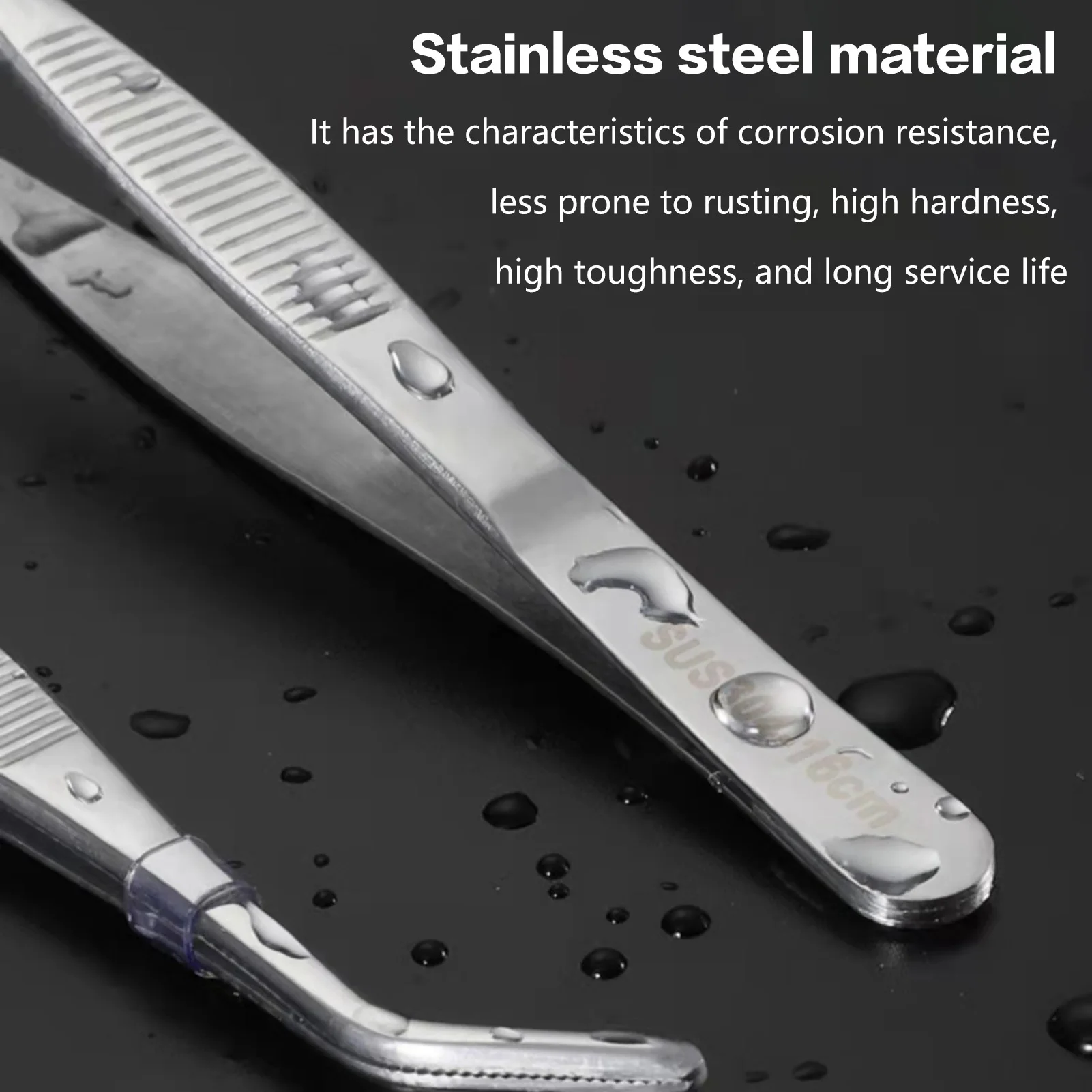 Ergonomic Stainless Steel Tweezers Heavy Duty Tweezers with Highly Precision and Durability Suitable for Makeup Cosmetic Tool