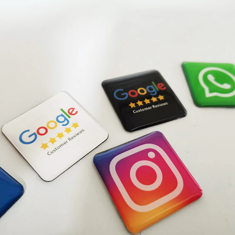 30mm Epoxy NFC Social Media Phone Sticker Google Review Instagram Facebook Card Waterproof Google Review Sticker