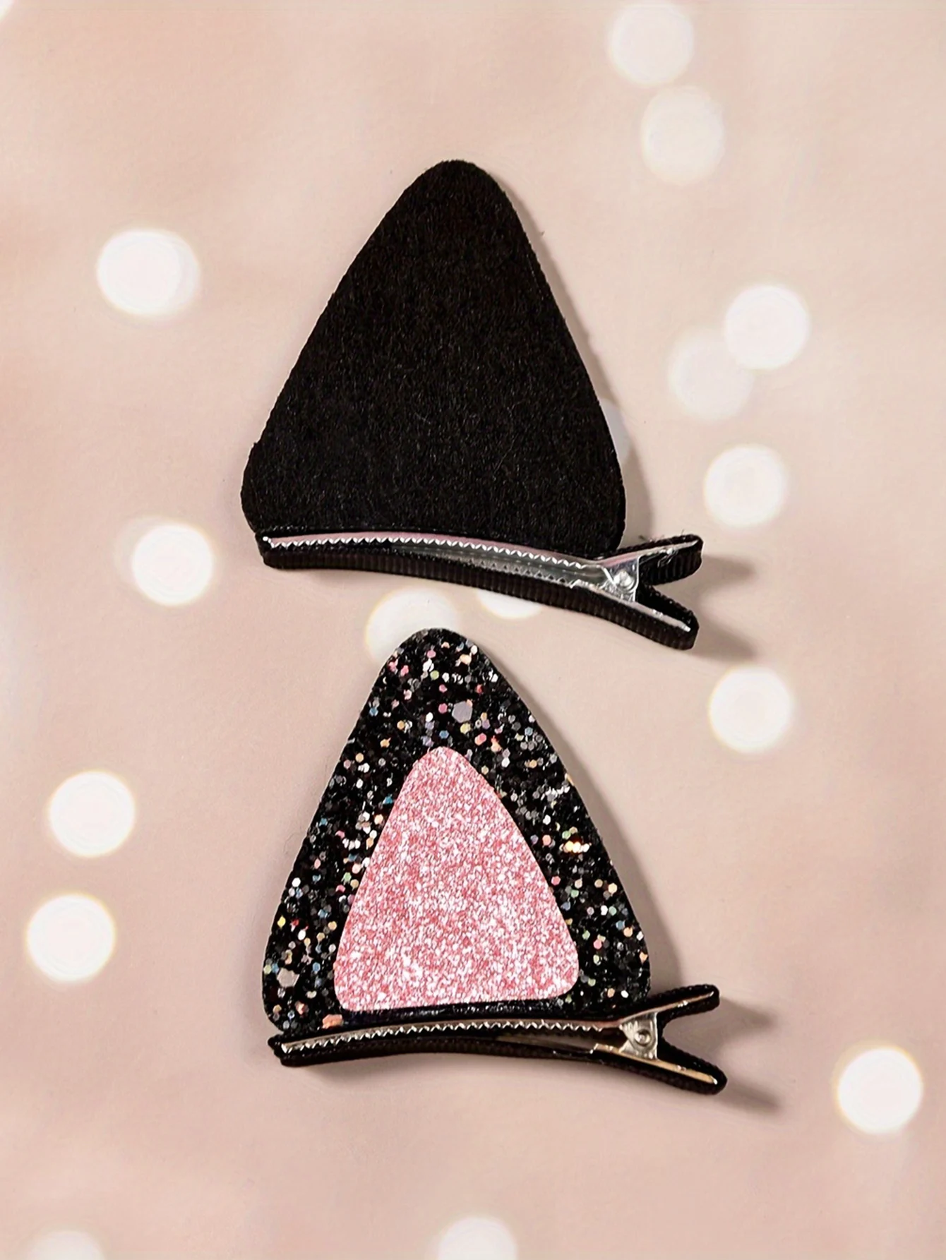 2 Stück/Set Niedliche Reversible Pailletten-Katzenohren-Haarspange für Mädchen, Liebliche Anime-Haarklammer, Cartoon-Kopfschmuck, Cosplay-Haaraccessoires, Geschenk – Detail 3