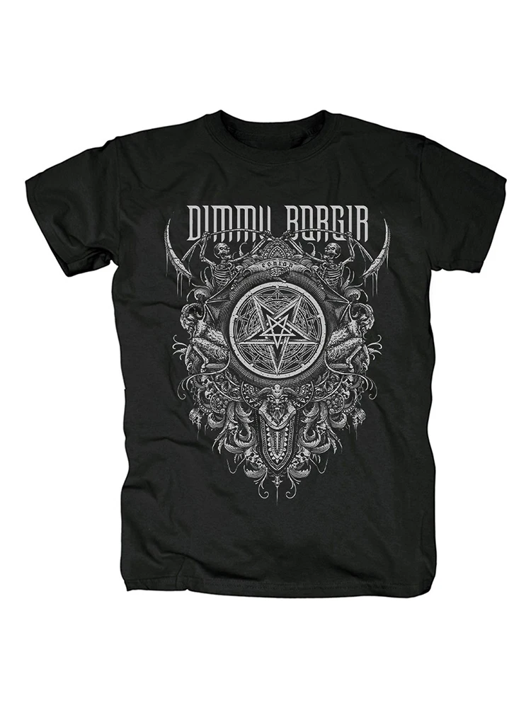 Dimmu Borgir Dark Castle Symphonic Metal Rock T-Shirt Herren und Damen Baumwolle Lose Rundhalsausschnitt Kurze Ärmel