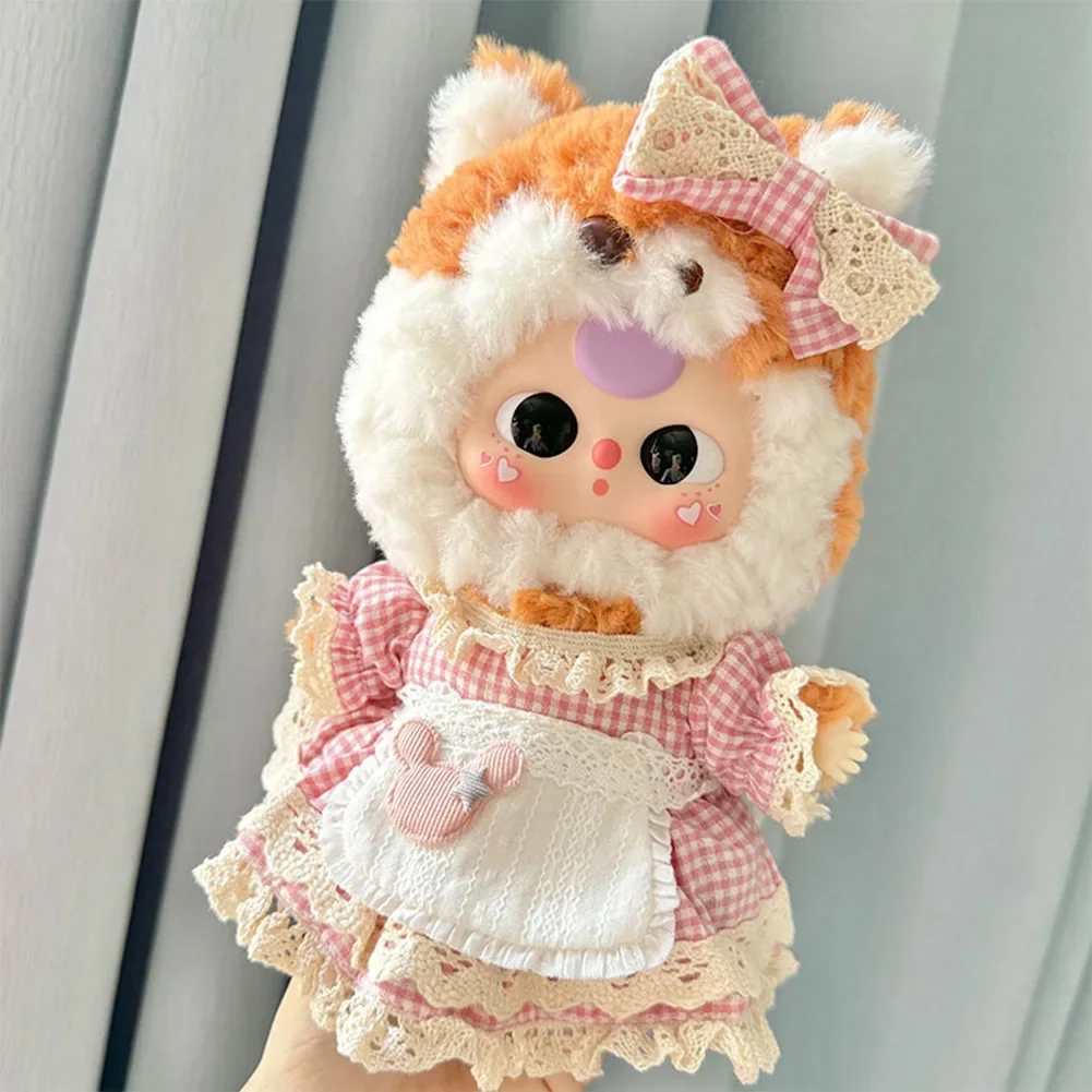 20CM Cotton Doll Rompers Cartoon Plush Doll Replacement Outfit Playing House Accessories for Labubu for Baby Three V3 Clothes