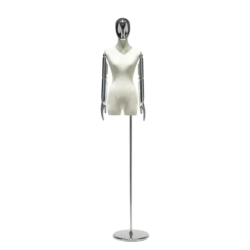 Clothing Store Mannequins Female's Clothing Electroplating Linen Model Stands Props Female Dummy Mannequin Display Stands