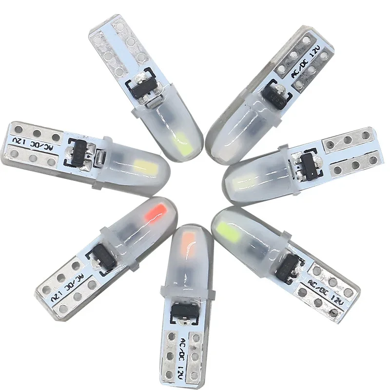 10Pcs T5 W3W 2 SMD 3014 Dashboard Car LED Bulbs 12V DC W1.2W 70 73 74 79 85 Indicator Wedge Auto Instrument Warming Lamp