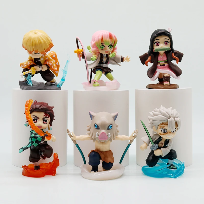 Demon Slayer Blind Box Tanjiro Kamado Nezuko Anime Cartoon Figure Creative Personalized Statue Model Ornament Surprise Gift Box