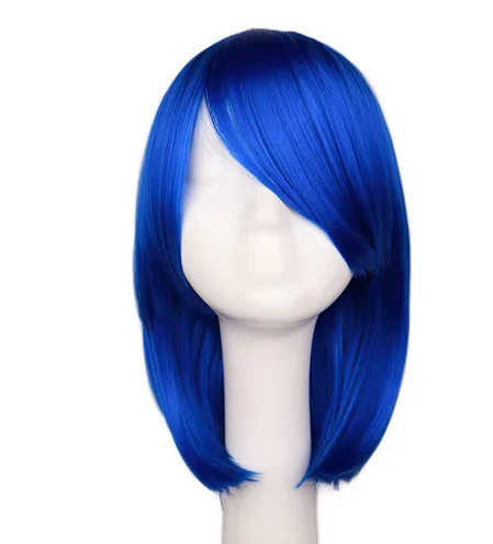 Movie Coraline Cosplay Wig Door Mom Role Play Blue Short Hair Cosplay Wig for Halloween Carnival Party