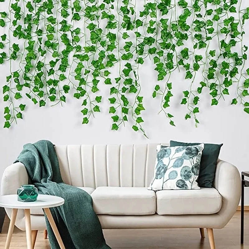 6pcs Artificial Ivy Leaves Plants Garland Plant Vines Fake Flowers Home Bedroom Party Garden Wedding Decoration Hanging Plants