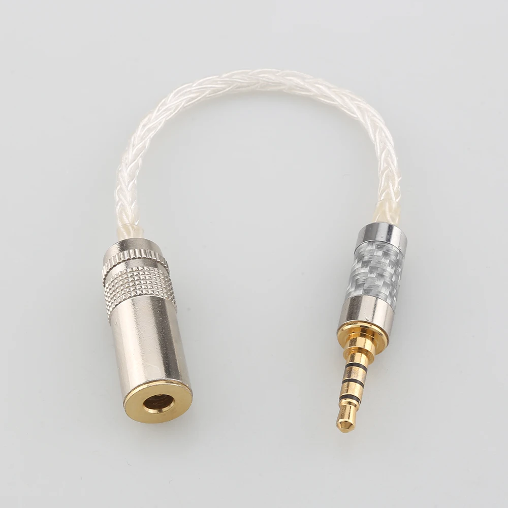 

Various length plugs 8 Cores Pure 99% Silver Headphone Earphone Cable For 3.5mm xlr 6.5 2.5mm male to 4.4mm female