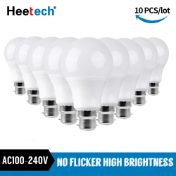 LED B22 전구 램프 총검 램프, 차가운 흰색, 따뜻한 흰색 조명, 110V, 220V, 240V, 3W, 5W, 7W, 9W, 12W, 15W, 18W, 25W, 로트당 10 개