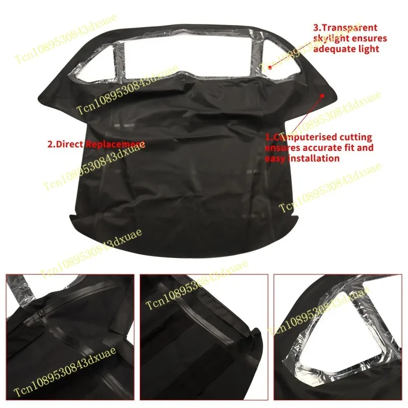 AP02 for Mercedes R107 280SL 560SL 380SL 450SL Convertible Soft Top 1972-1989 Black