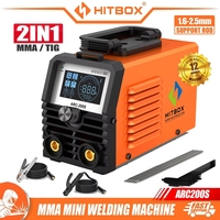 HITBOX ARC200S Welding Machine 2 in 1 ARC MMA LIFT TIG MINI IGBT Inverter LED Digital Display Portable Home Welder 220V 10-200A