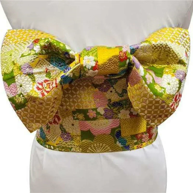 Vêtements Traditionnels Japonais Rétro à Imprimé Floral pour Femme, Cummerbunds à Nministériels d Papillon, Accessoires de Kimono Cosplay, 10 Couleurs