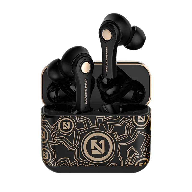 

Graffiti Wireless Headset,Wireless Ear Buds Bluetooth Control Headset With Charging Sleeve Stereo In-Ear For Work