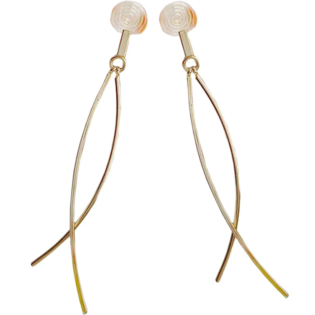 زوج واحد من الأقراط المتدلية على أصفاد الأذن غير المثقوبة، إكسسوار رائع للنساء في عيد الفصح وحفلات الزفاف #2