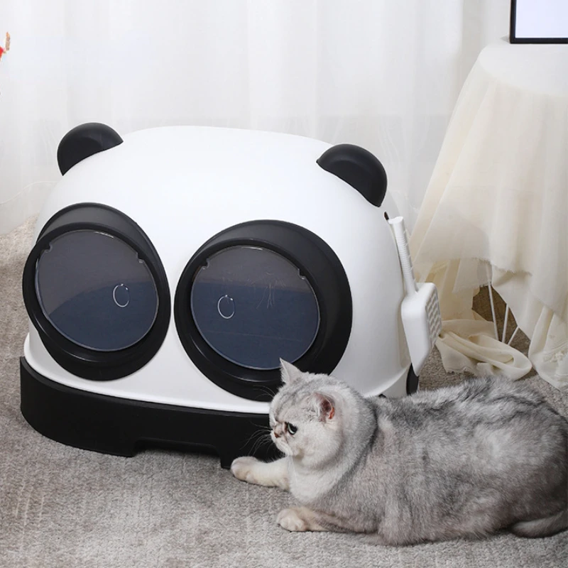 

Portable Huge Cute Cat Litter Box Plastic Enclosure Design Enclosure Closed Cats Toilet House Cove Tray Areneros Gatos Pet Items