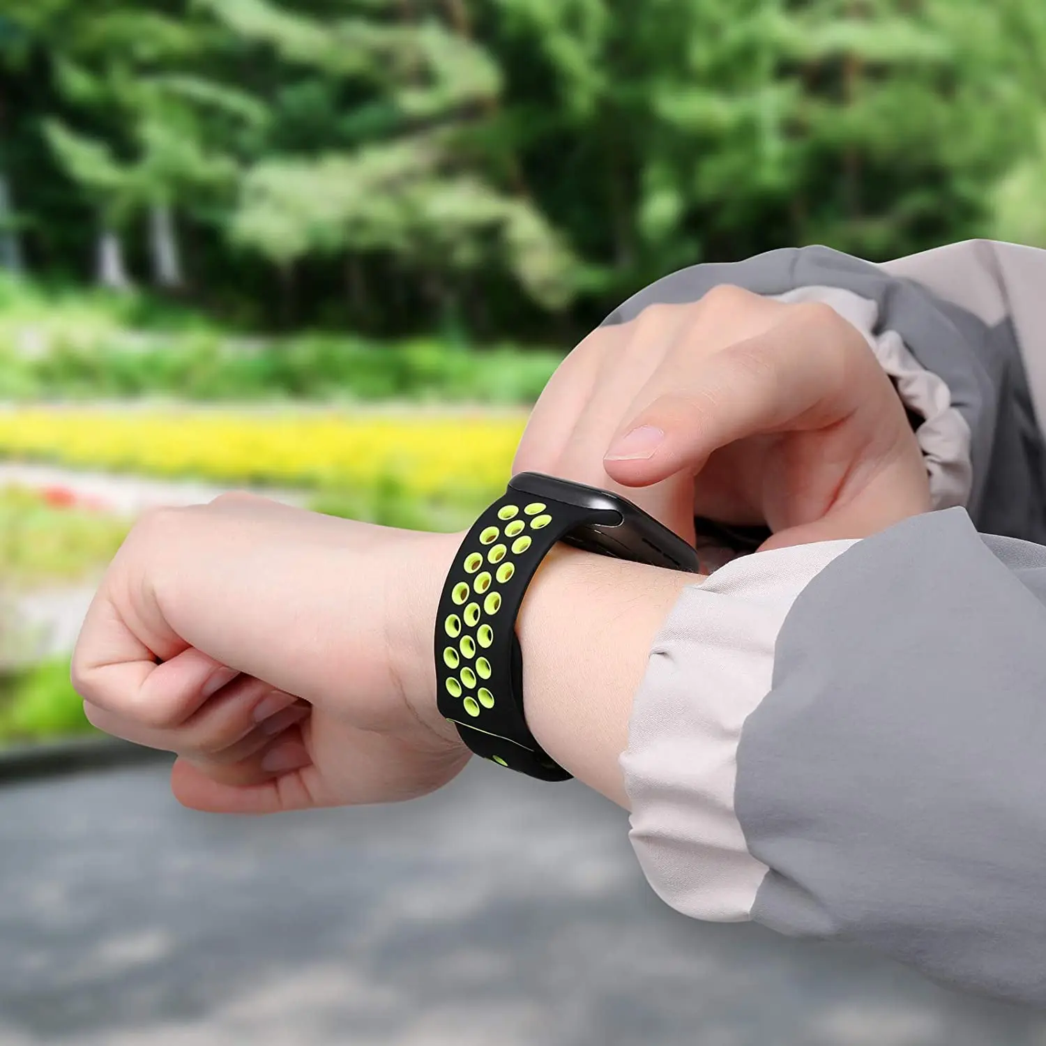 Silikon armband für Apple Watch Ultra/2 49mm 9 8 7 45mm 41mm poröses atmungsaktives Sporta rmband für Serie 6 5 4 3 2 se 44mm 40mm