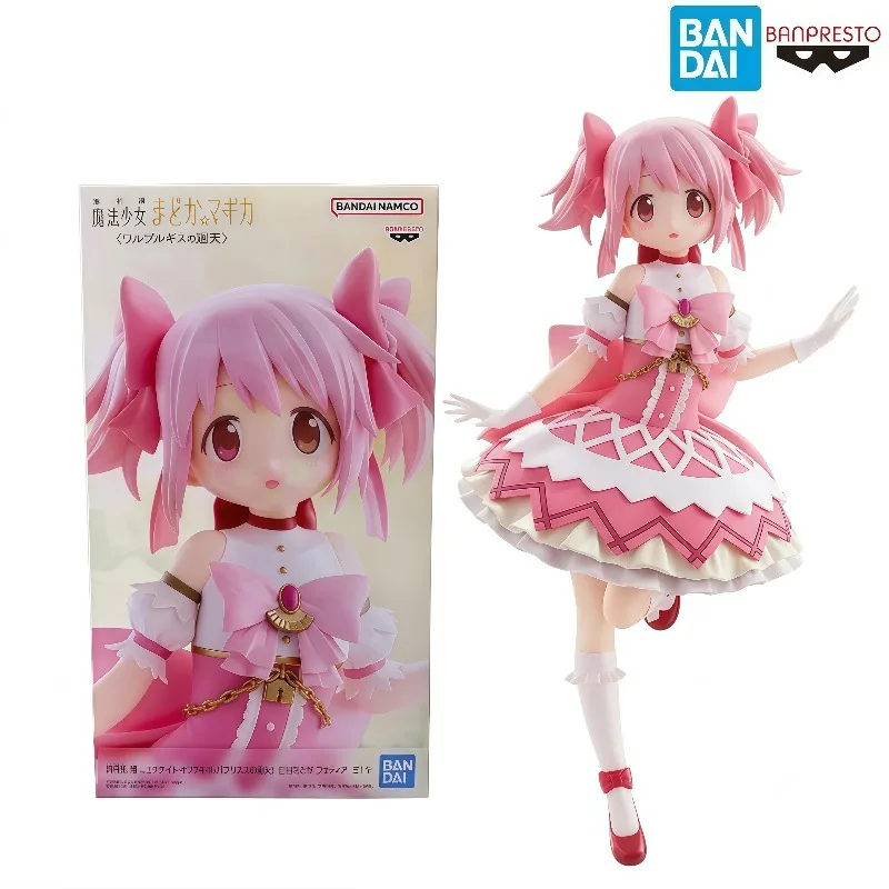100% Original Banpresto Bandai Puella Magi Madoka Magica Kaname Madoka Versão de Batalha Figura de Anime em PVC Colecionável para Decoração de Casa e Presente