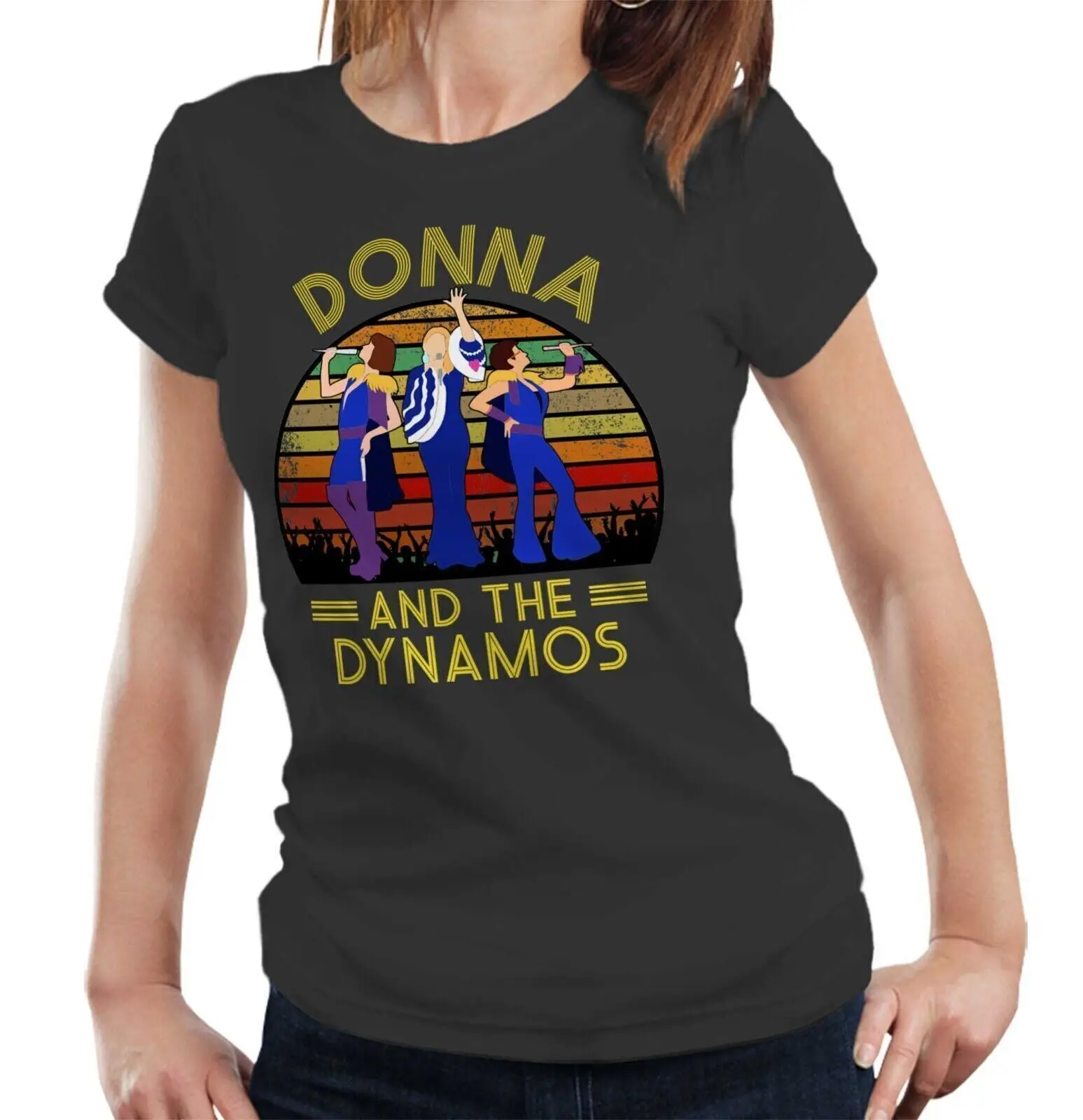 Donna And The Dynamos Fitted Ladies T Shirt Mamma Mia Music