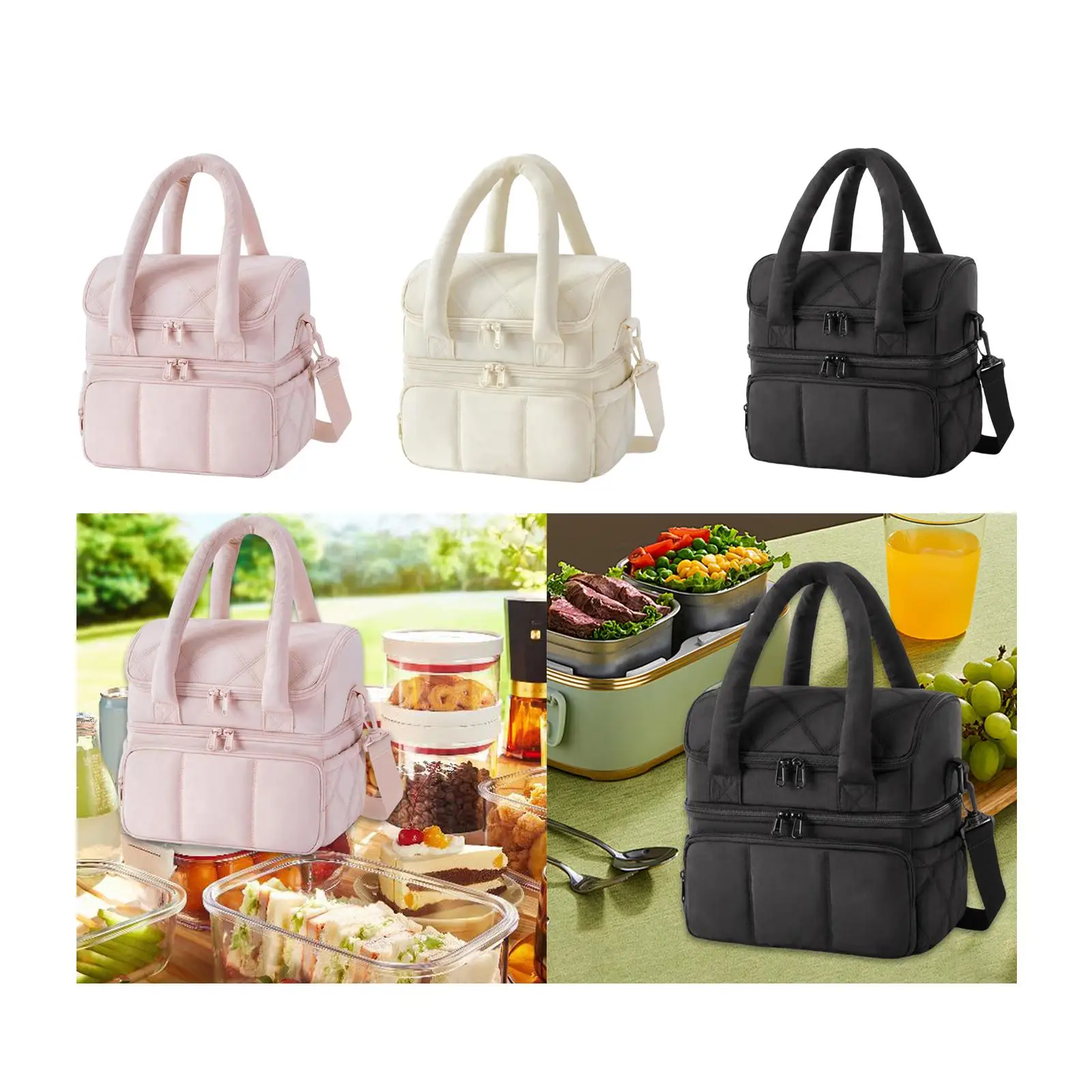 Lunch Box Portable Large Capacity Adjustable Shoulder Strap Shoulder Bag for Boys Girls Outdoor Activities Picnic Travel Office