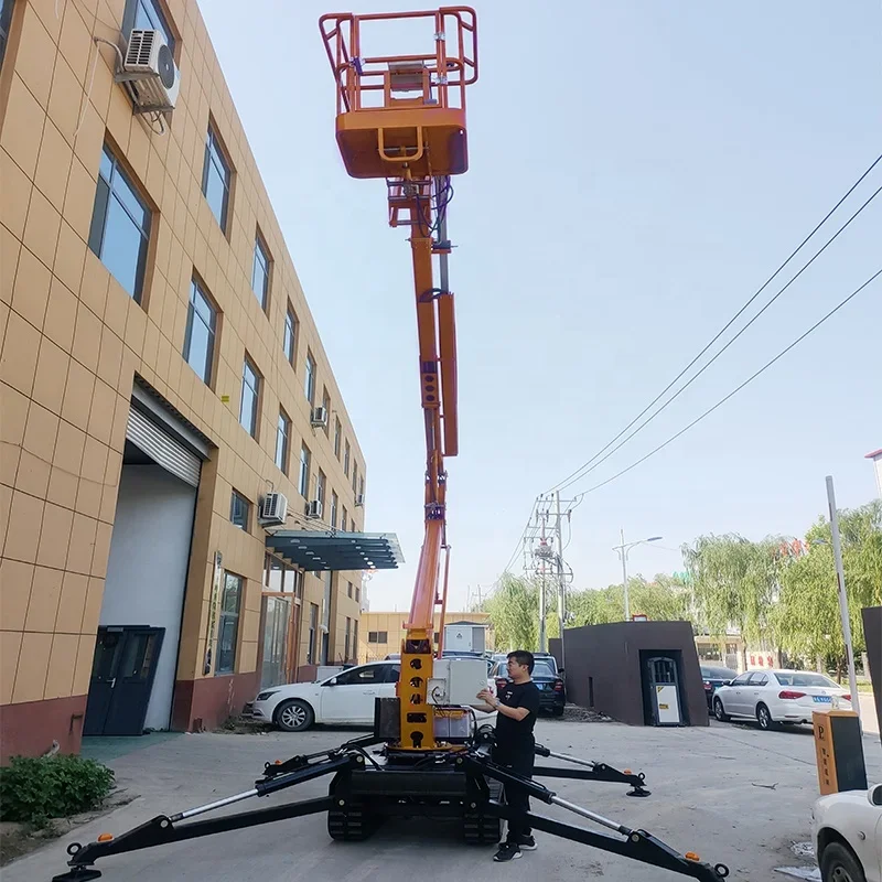 YG Customized 16m Lifting Height Electric Work Platform Cherry Picker Trailer Crawler Mounted Spider Boom Lift Price