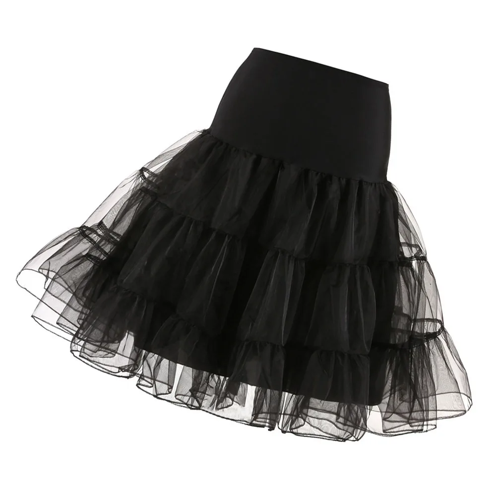 

Black Women Hoopless Petticoat Size L Elastic Waist Short Underskirt for Cosplay Dance Wedding Dress