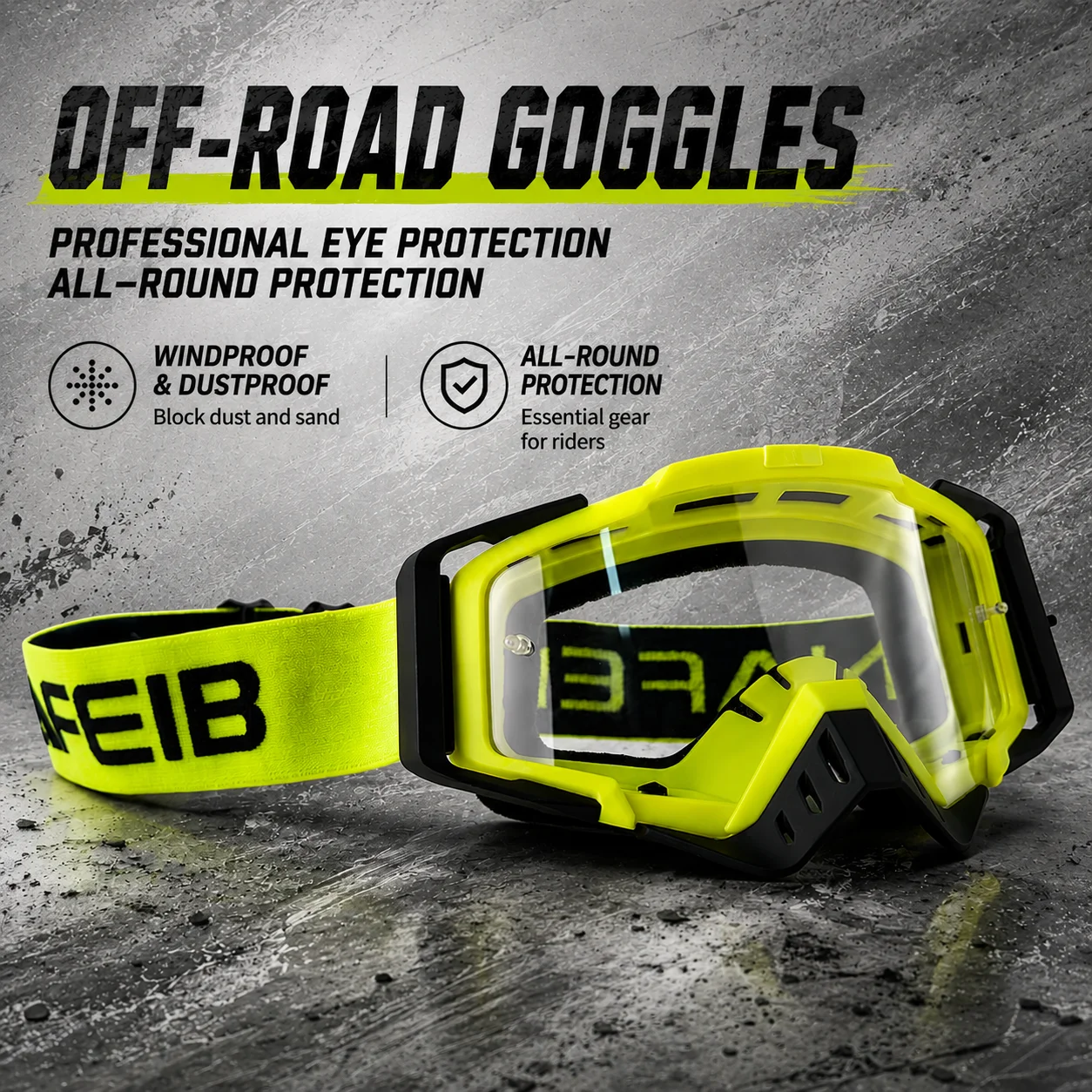 

NAFEIB Motocross Goggles for Men Women Unisex Windproof Dustproof for Dirt Bike ATV Off Road Adventure