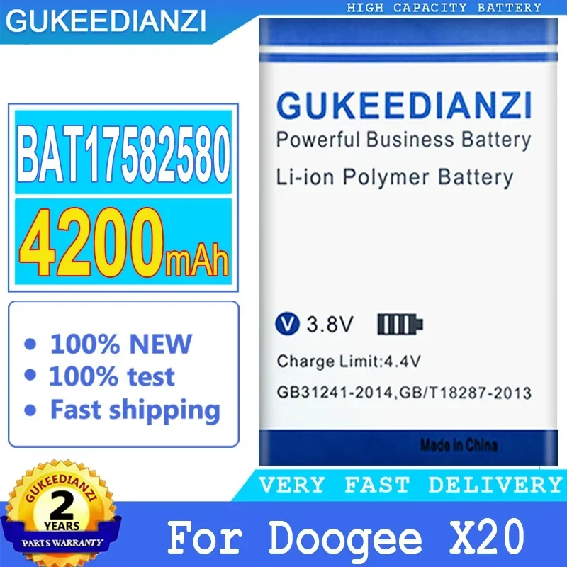 

4200 мАч GUKEEDIANZI сменный аккумулятор BAT17582580 Для DOOGEE X20 X 20 X20L аккумулятор большой мощности батареи номер отслеживания