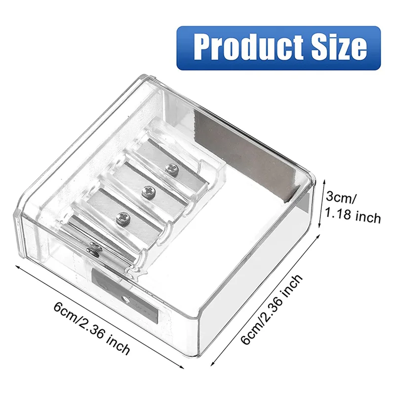 EDT-4Pcs ช่างไม้ดินสอ Sharpener ยาว Point Manual ดินสอ Sharpener พร้อมฝาปิดพลาสติก 4 หลุมมือถือดินสอ Sharpener
