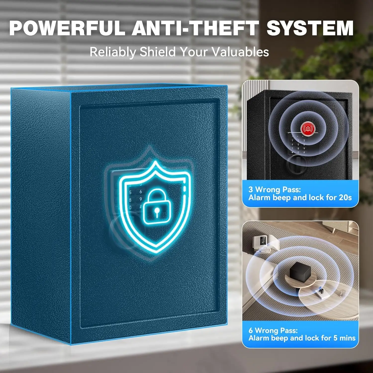 2.8 Cu Ft Safe Box For Home Documents -Steel Electronic Digital Safety Box for Office Money Jewelry Valuables, Personal Security