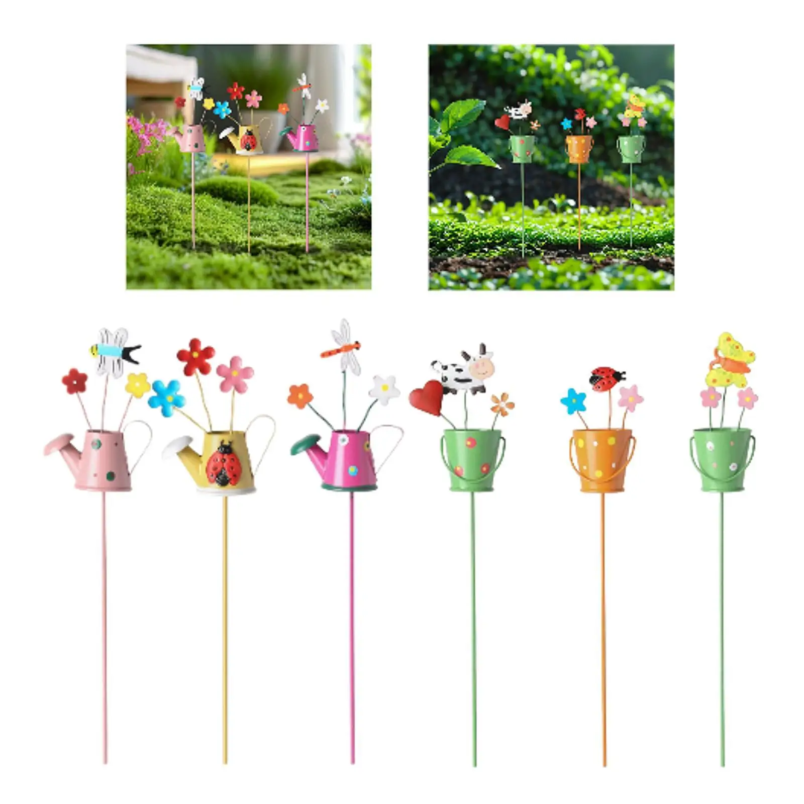 

3x Garden Stakes DIY Plant Flower Stakes for Home Vegetables Micro Landscape