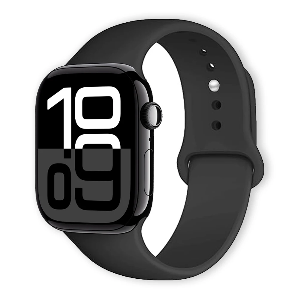 For Apple Watch Series 9 10 7 8 se 5 6 Ultra Band 49mm 45mm 42mm 46mm 44mm 40 41mm Silicone Sport correa bracelet iwatch Strap