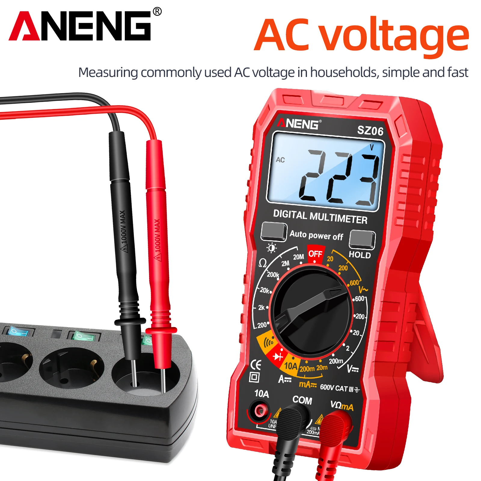 ANENG SZ06 inteligentny multimetr cyfrowy miernik napięcia AC/DC prąd Ohm Tester Profissional Multimetro narzędzia urządzenie pomiarowe