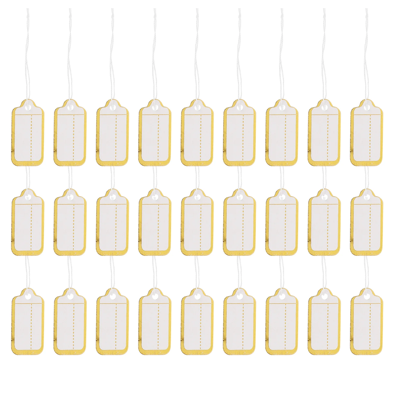 

Rectangular Price Label Tags with Hanging String for Jewelry Watch Sale Display