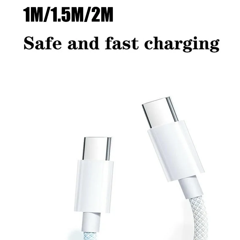 

1Pcs 66W 1m/1.5m/2m Braided Game Fast Charging Data Cable Dual Type C Game Charging Cable Gaming Accessories for Samsung iPhone
