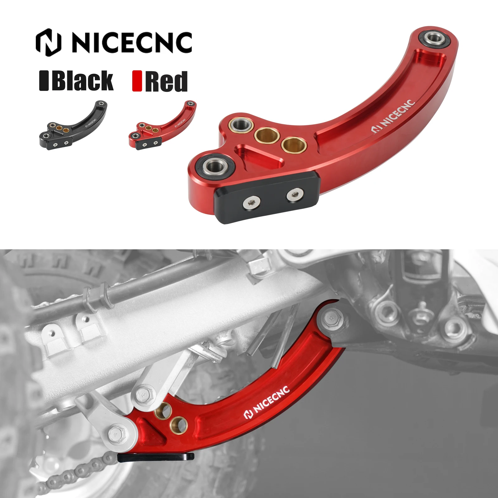 

NICECNC TRX 450R ATV Rear Shock Suspension Linkage For Honda TRX450R 2006-2009 TRX450ER 52465-HP1-600 Aluminum & POM