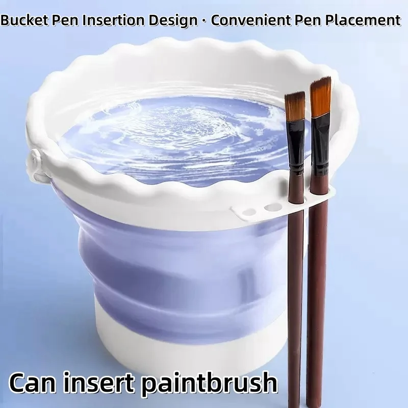 Foldable Brush Water Bucket For Art Students - Ideal Rinsing Cup For Brushes And Pens