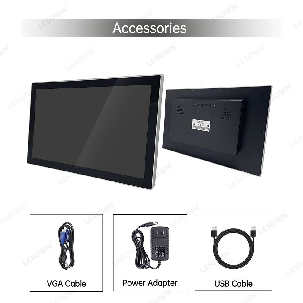 Lesown-産業用タッチディスプレイモニター,vga,hdmi,1440x900,fhdセカンドスクリーン,壁掛け,vesa取り付け,19, 18.5インチ,1080p