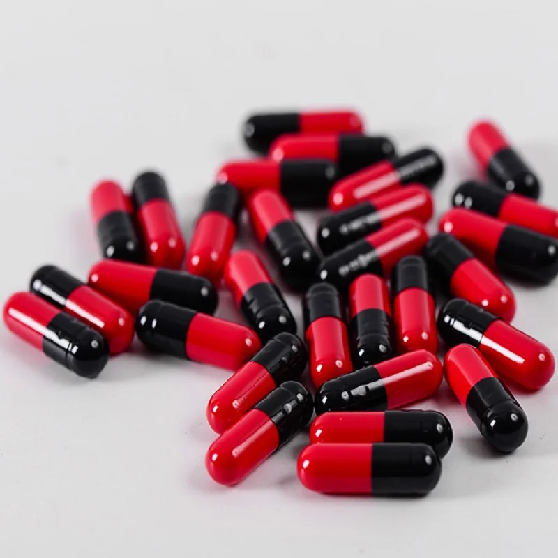 10000pcs Size0# Empty Capsules Gelatin Black red Capsules Hollow Hard Gelatin Seperated Joined Capsules Separate bottli