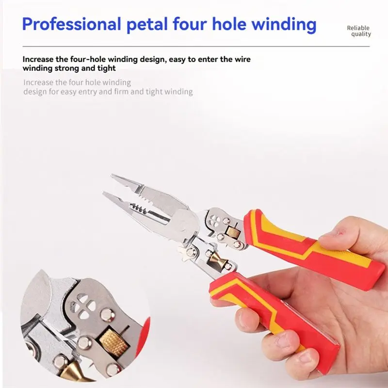 Innovative Electricians Voltage Testing Cable Cutting Scissors Multi-Function Wire Stripper Crimping Pliers