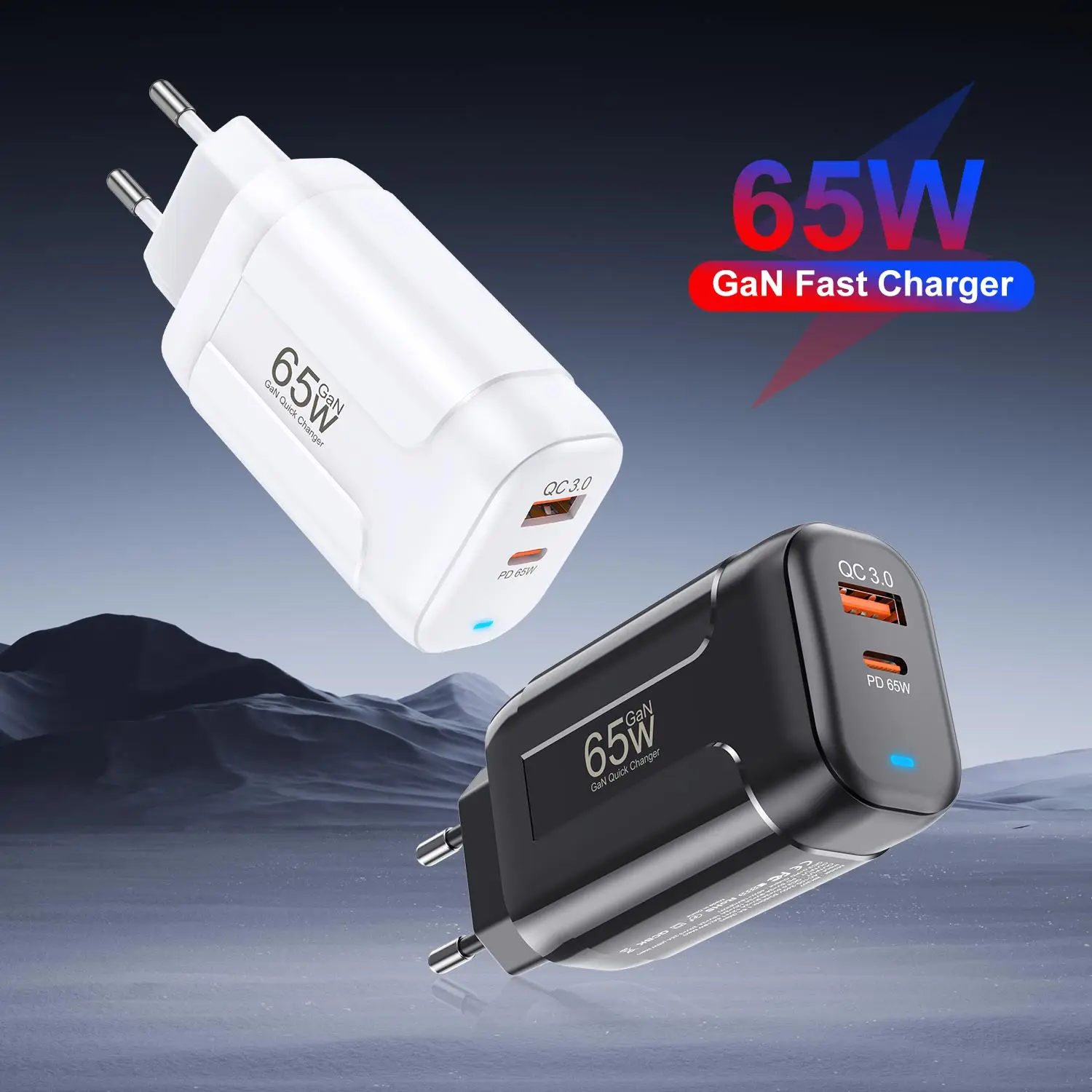 65W GaN USB Type C  Fast Charger For Xiaomi iPhone 15 14 13 Huawei POCO OPPO Oneplus Samsung Redmi Laptop Mobile Phones Charger