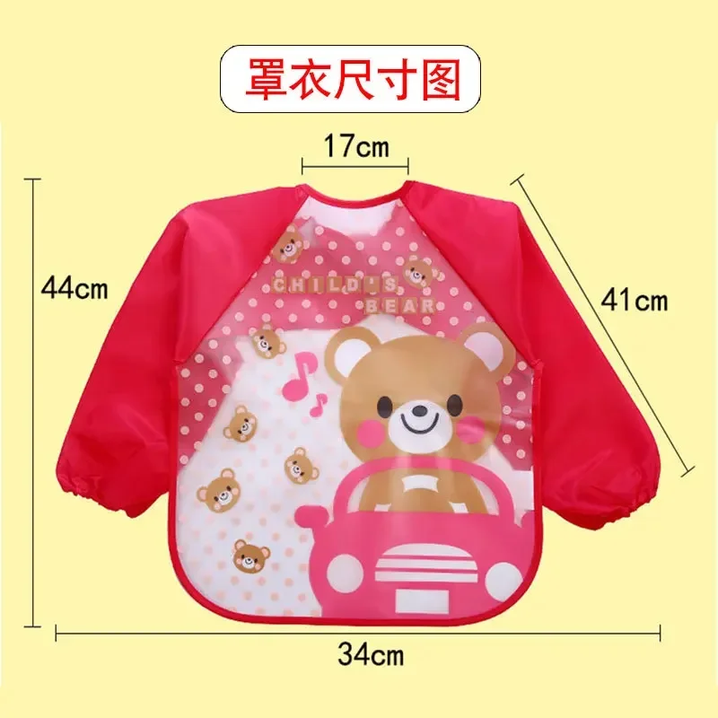 Waterproof Baby Feeding Bibs Full Sleeved Apron Children Toddler Smock Burp Painting Drawing Eating Clothing for Kids 0-4 Years