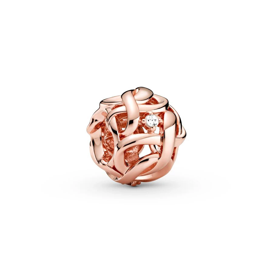 Neuer Bestseller: Roségold Familienbaum-Herz-Stiefmütterchen-Anhänger, Rosa Gänseblümchen-Clip-Perle, passend für Original-Silberarmband und -Halskette, DIY-Schmuckgeschenk
