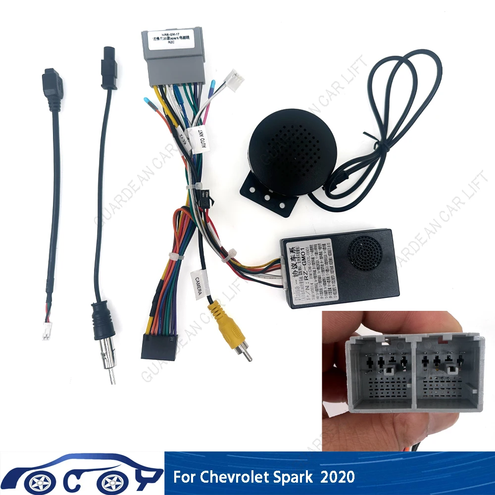 

Car Radio Wiring Cable 16Pin Harness Adapter With CANBUS Box For Chevrolet Spark (2019) Stereo Installation Cable